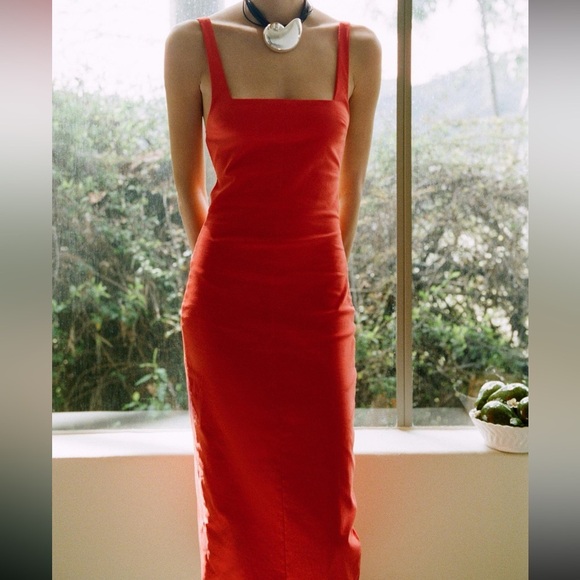 NWT Zara open back midi dress - Picture 1 of 7